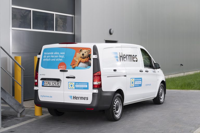 Mercedes-Benz eVito operated by Hermes (Photo: Mercedes-Benz Vans)emobility e-mobility electric transporter delivery van zero emission